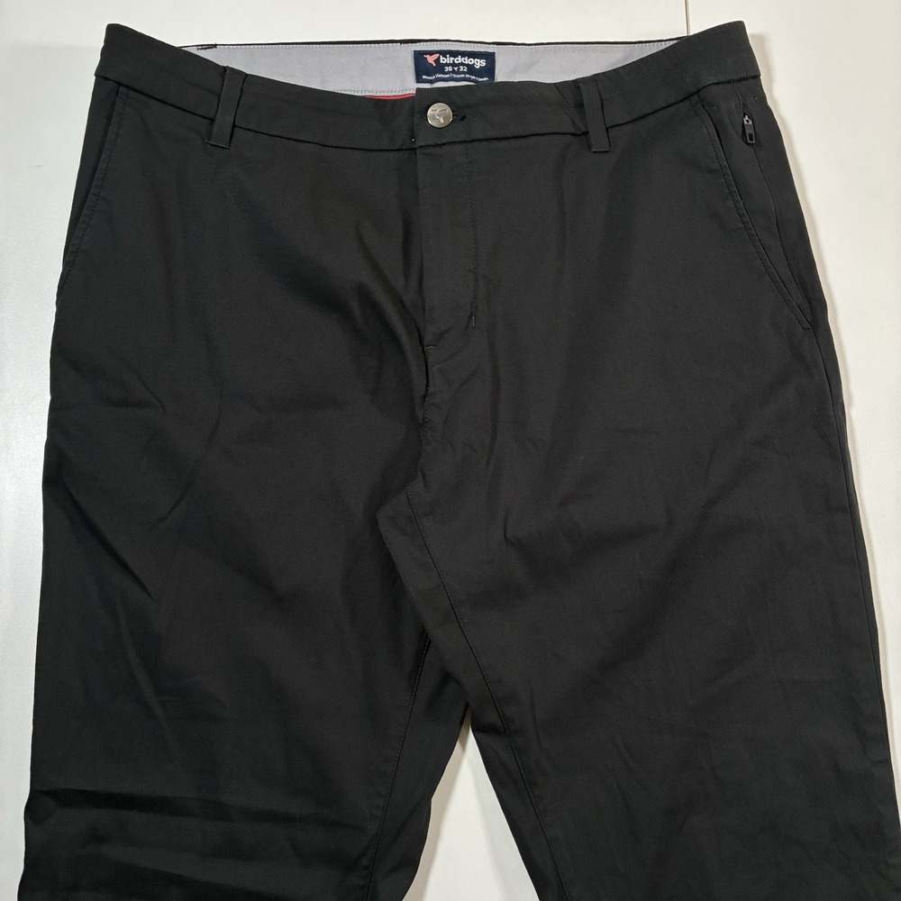 Birddogs Chino‎ Pants 36x31 Black Straight Leg Stretch Performance Golf Unlined